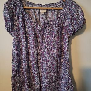 St. John's Bay Purple Floral Blouse